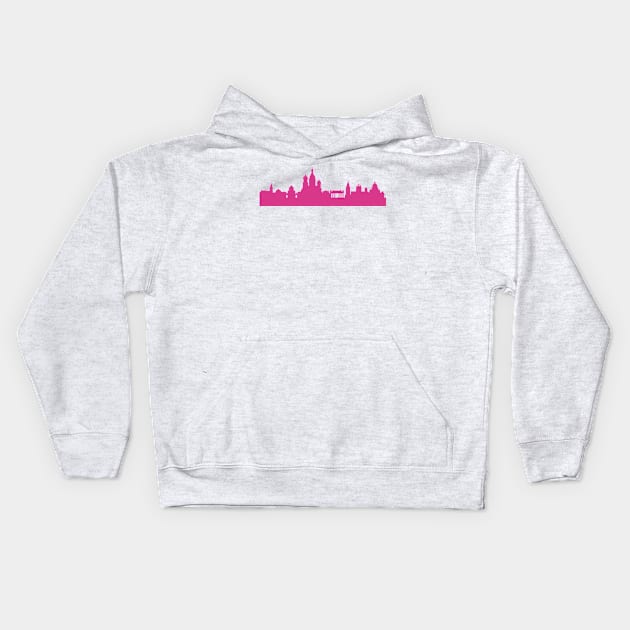 Saint Petersburg skyline pink Kids Hoodie by 44spaces